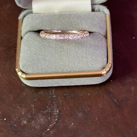 Faux Rose Gold Cubic Zirconia 3-Ring Set Size 9 | Unbranded Bridal Stackable - Picture 2 of 4